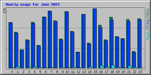 Hourly usage for June 2023