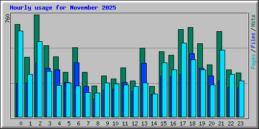 Hourly usage for November 2025
