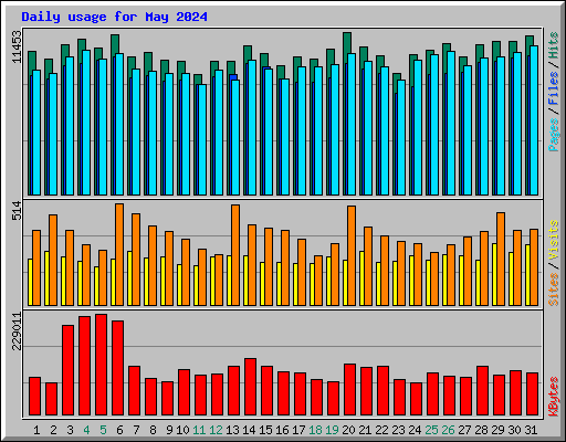 Daily usage for May 2024