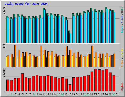 Daily usage for June 2024