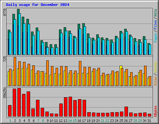 Daily usage for December 2024