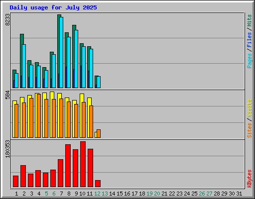 Daily usage for July 2025