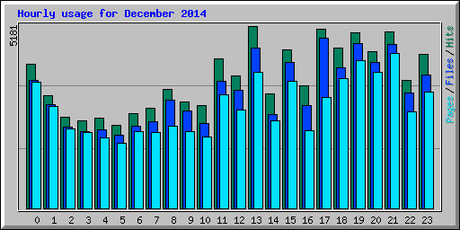 Hourly usage for December 2014