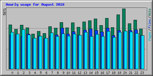 Hourly usage for August 2016