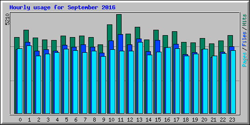 Hourly usage for September 2016