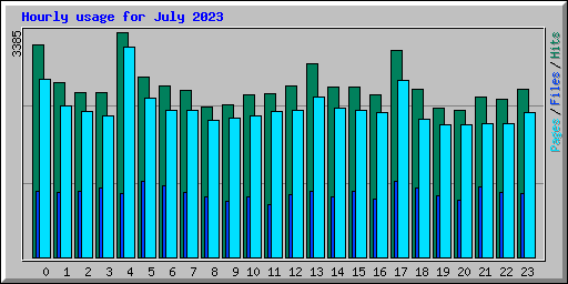 Hourly usage for July 2023