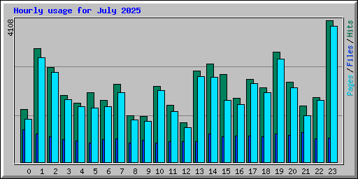 Hourly usage for July 2025