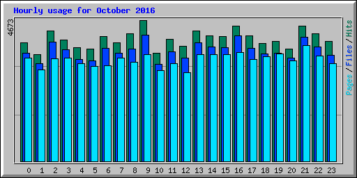 Hourly usage for October 2016