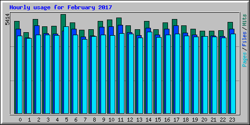 Hourly usage for February 2017