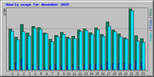 Hourly usage for November 2025